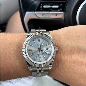 Rolex Silver Oyster Perpetual Watch